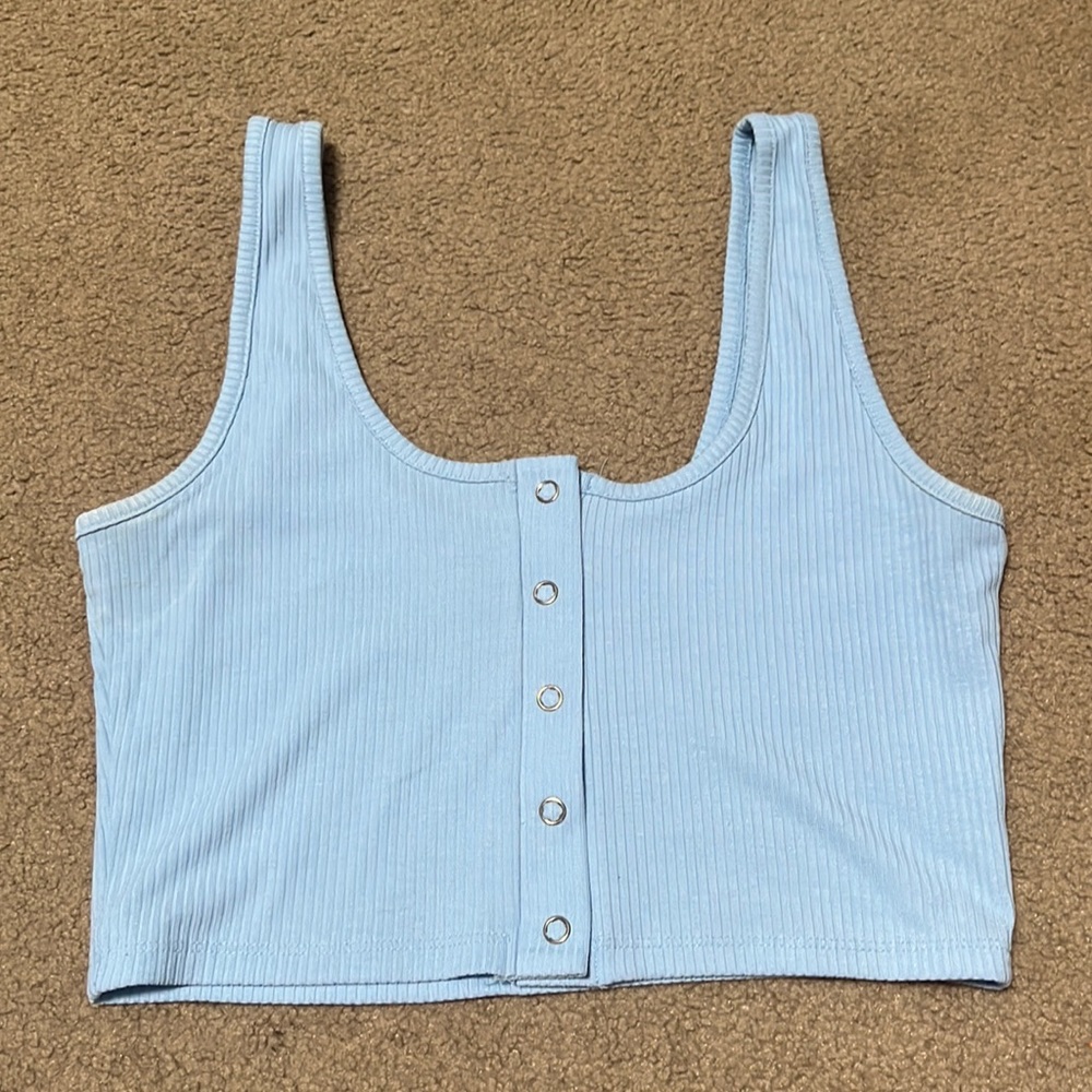 Light blue crop tank top